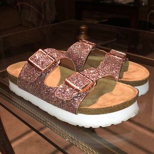 Bamboo Sparkle Glitter Slip On Casual Sandals